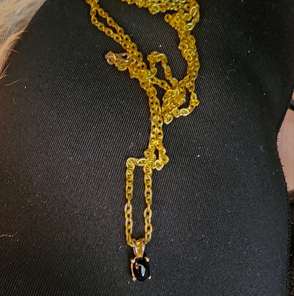 Faux Black Gem Necklace